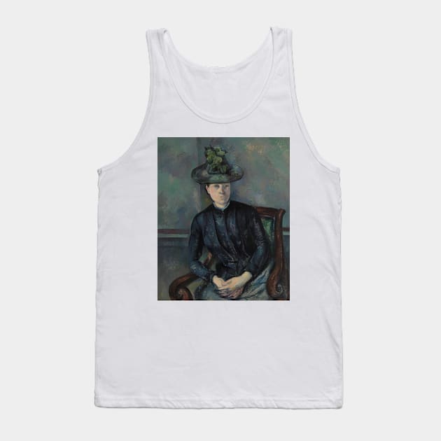 Madame Cezanne with Green Hat by Paul Cezanne Tank Top by Classic Art Stall